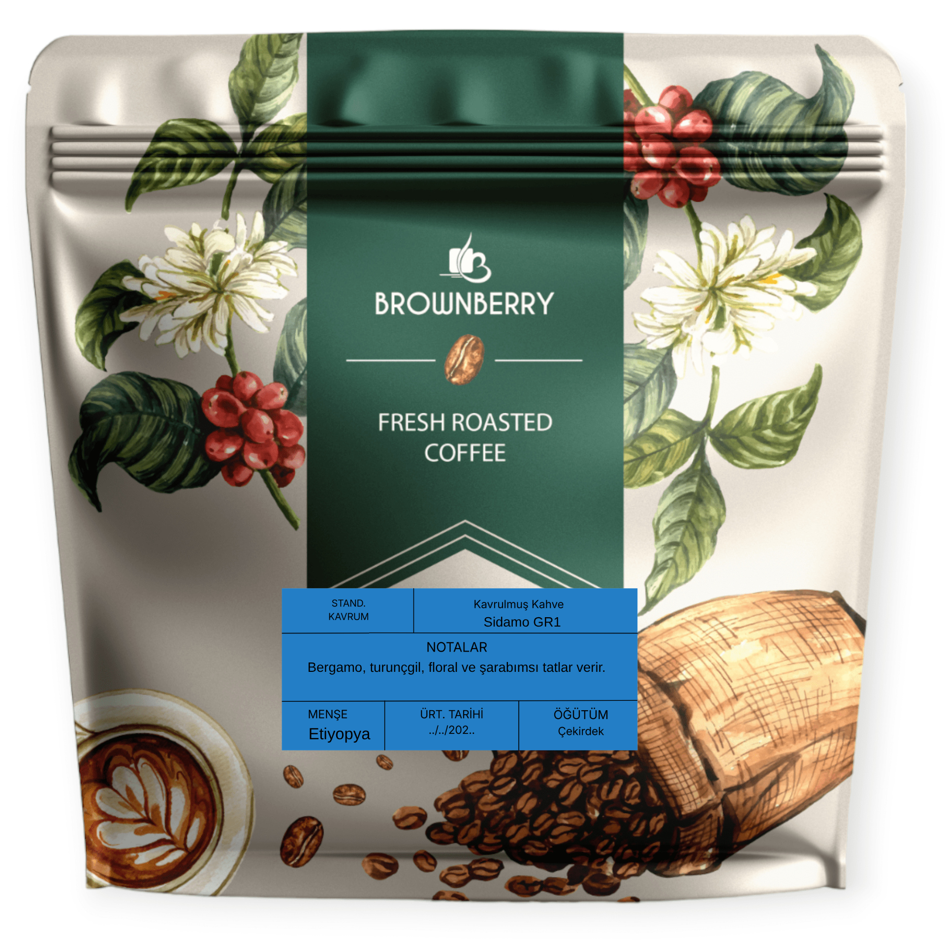 Etiyopya Sidamo Gr1 Natural Kavrulmuş Kahve